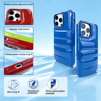 Coque de téléphone matelassée brillante pour iPhone 18 17 16 Pro Max, antichoc, protection renforcée des bords de l'appareil photo, support personnalisé du logo