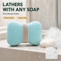 Éponge de bain en forme de gant, pochette à savon, tampon moussant doux pour la douche, emballage personnalisé, production en série