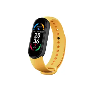 Pulseira de relógio inteligente M6 2024 para rastreador fitness, monitor de frequência cardíaca e pressão arterial à prova d'água