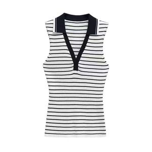 Nouveau Gilet Polo Côtelé Tricoté pour Femme, Style Vintage Sans Manches, Haut Chic - Product Image 2