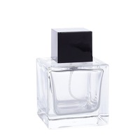 Botol Parfum Kaca Persegi Kosong 30ml 50ml 100ml Transparan Semprotan Halus Portabel Dispenser Kristal Putih untuk Perjalanan