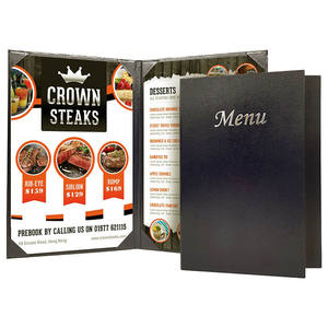 Menú de Cócteles con Logotipo Personalizado, con Esquinas Reforzadas, Libros de Menú de Cuero, Carpetas de Menú de 2 Páginas para Restaurante - Product Image 2