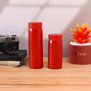 Bouteille d'eau isotherme en acier inoxydable rouge, mini-gobelet portable pour cadeau d'affaires - Product Image 1