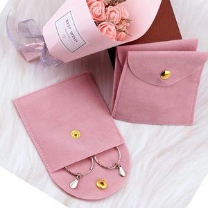 ถุงกำมะหยี่ใส่เครื่องประดับสีชมพูพร้อมส่ง ขายดี พร้อมโลโก้ สำหรับโชว์เครื่องประดับ - Product Image 2