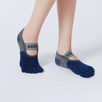 Chaussettes en coton de haute qualité Pilates Grip Chaussettes de yoga professionnelles anti-dérapantes pour femmes à cinq orteils