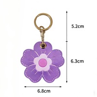 Tempat Kartu Akses Motif Bunga Terbaru, Laris Manis, Pelindung, Kulit, Gantungan Kunci, Hadiah, Liontin, Cincin Kunci, Gesper