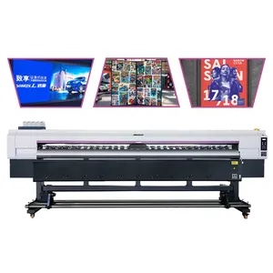 Impresora plotter eco-solvente de 2 cabezales i3200 de alta productividad, anuncio interior/exterior, nueva condición, impresora de etiquetas y tarjetas