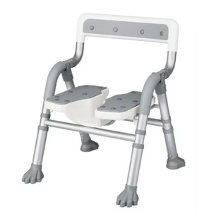Anti-slip Foot Pad Shower Room Product Stool Seat with Swivel Seat Alloy Bath Chair - Product Image 2
