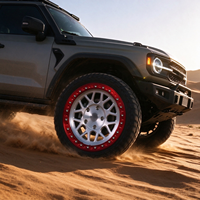 Jantes en alliage forgées sur mesure 4x4 avec anneau de jante rouge de 17 à 18 pouces pour Jeep Wrangler LC200 LC300 Ford Ranger F150