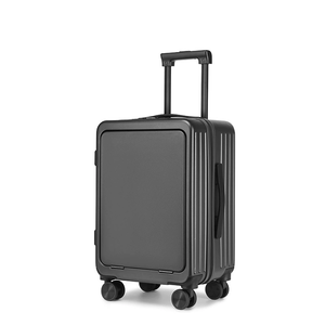 New Design <strong>Elegant</strong> Modern Front Opening Luggage with Aluminum <strong>Trolley</strong> Hooks Interior Compartments Airline High-end Carry on Case - Product Image 3