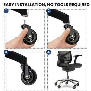 Ruedas de Polipropileno Transparente de 3 Pulgadas con Orificio para Pernos, Universal para Sillas de Oficina y Gaming, Venta Caliente Transfronteriza - Product Image 3