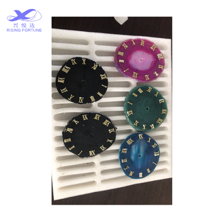 2022 nouveau Design de luxe Style européen Vintage pierre de marbre naturel <span class=keywords><strong>Onyx</strong></span> gemme horloge murale décoration de la maison Table horloge murale - Product Image 5
