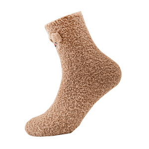 Venta al por mayor 5 pares lindo acogedor interior Coral polar Fuzzy Fluffy invierno mujeres Navidad cálido zapatilla Calcetines - Product Image 5