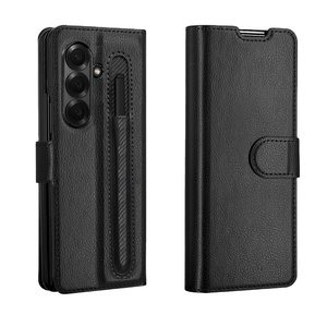 Funda de Cuero con Ranura para Tarjetas y Bolígrafo, Electrochapada, para Samsung Z Fold2-7, Funda Todo en Uno, Venta al Por Mayor - Product Image 1