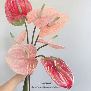 ดอกอันธูเรียมประดิษฐ์ พิมพ์ 3 มิติ คุณภาพสูง วัสดุพลาสติก PVC/PU สำหรับตกแต่งงานแต่งงาน ตกแต่งบ้าน อุปกรณ์ประกอบฉากถ่ายภาพ ขายส่ง - Product Image 3