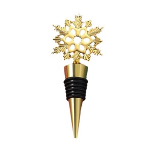 Christmas Snowflake <b>Wine</b> Stopper Zinc Alloy Gold Holiday Party Gift Bottle Sealing Plug - Product Image 5