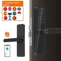 Cerradura de Puerta Inteligente Digital de Alta Calidad con Huella Dactilar, Control por Aplicación Tuya Wifi, Tarjeta IC, Contraseña, Cerradura Inteligente