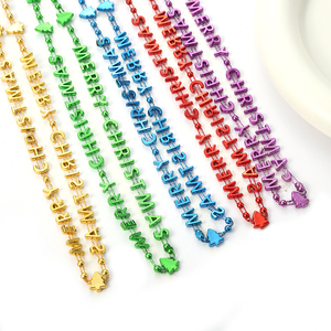 Vente en gros de collier et guirlande de <span class=keywords><strong>perles</strong></span> avec lettres pour décoration de sapin de Noël - Product Image 5