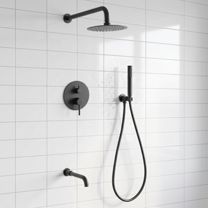 Cabezal de <span class=keywords><strong>Ducha</strong></span> Empotrado en la Pared de Acero Inoxidable 304 con Acabado Cepillado, Agua Fría y Caliente, con Grifo Redondo de Tres Funciones - Product Image 6