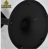 Base de table de bistrot, de salle à manger ou de négociation en fonte, style rétro, motif chrysanthème rond cannelé, finition effet sable noir par peinture en poudre