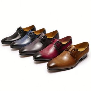 High-end Formal <b>Dress</b> British Party Genuine Leather Wedding Flat Leather Oxford Style Formal Men's Shoes - Product Image 2