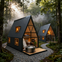 Villa préfabriquée moderne et portable, maison intelligente en kit, structure en acier léger, conception de mini-maison pour bureaux, salles de bains