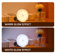 Mini lampe de nuit à LED blanc chaud alimentée par piles AAA en matériau ABS avec capteur de mouvement pour couloir, chambre à coucher, couloir avec détection de présence humaine