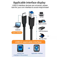 Cable de Extensión USB-C Macho a Hembra al por Mayor, 1.5m 2m, PVC, Cables de Datos de Alta Velocidad, Hubs, Lectores de Tarjetas, OTG, Uso Múltiple para Impresoras