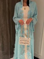 Abaya ouverte Mexizo personnalisée en dentelle délicate, style cardigan, pour femmes musulmanes, mode islamique modeste de Dubaï, vêtement d'extérieur