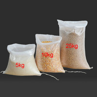Sac tissé en PP transparent de qualité alimentaire 5kg 10kg 25kg, en matière vierge, pour riz, céréales, maïs, farine, sac en raphia, impression personnalisée