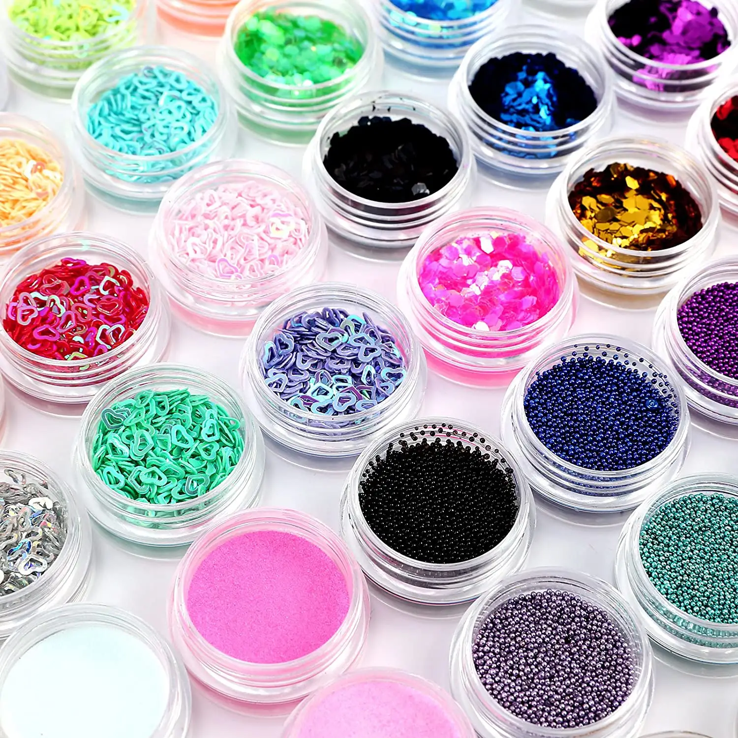 36 renkler karışık Glitter ve göz kamaştırıcı tozu parlak tırnak tozu