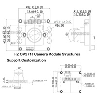 Module de caméra haute performance OV2735 1/3 pouce HD 1080p avec capteur d'image, IR-CUT 850nm pour faible luminosité, 2MP, H.264, UVC, USB, 38x38mm