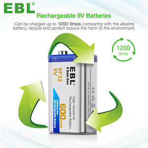 <span class=keywords><strong>EBL</strong></span>-batería recargable de iones de litio, paquete de <span class=keywords><strong>9V</strong></span>, 600mAh - Product Image 6