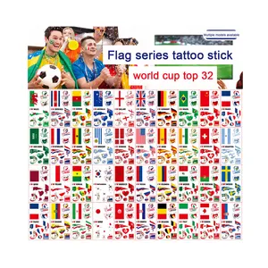 Best Price Qatar WC National Flag Tattoo Stickers Waterproof Games Marathon Party Event Temporary Stickers