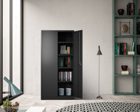 Bureau Métal Garage Armoire de rangement Étagères réglables Verrouillage 2 Portes armoire en acier Classeur