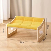 Hamac pour chat en bambou de style japonais, planche à gratter pour chat en bois avec coussin lavable et amovible