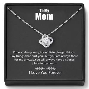 Collier en acier inoxydable avec chaîne à maillons pour ma mère, cadeau de fête des mères, bijoux, pendentif en cristal de strass, collier pour la Saint-Valentin - Product Image 1