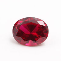 Piedra preciosa de corindón sintético, piedra preciosa de corindón suelto, forma ovalada, brillante, precio de fábrica de China, #5 Rubí