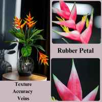Usine Fleurs Artificielle Real Touch Floral Rouge Hawaïen Heliconia pour Décoration Intérieure Latex Fleur Artificielle Tige