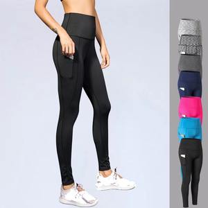 Pantalones de Yoga de cintura ultra alta para mujer, ropa deportiva sin costuras con Control de barriga de secado rápido para entrenamiento, mallas de entrenamiento físico sólidas - Product Image 1