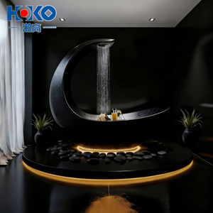 HOKO роскошная белая лунообразная акриловая отдельно стоящая ванночка, Современная сушилка, легко очищенная поверхность для замачивания вилл, в комплекте - Product Image 3