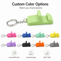 Soporte de Teléfono Móvil de Silicona Portátil con Logotipo Personalizado, Mini Soporte Flexible de Goma para Teléfono Celular, Llavero para Regalo Promocional