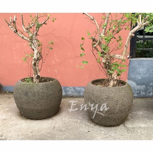 Ornements de jardin vintage pour patio et cour, pots de fleurs et <span class=keywords><strong>plantes</strong></span> en pierre de béton coulée, jardinières de grande taille pour l'extérieur - Product Image 1
