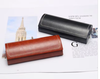 Etui à rabat magnétique carré en cuir pour hommes, effet miroir plat pour presbytes, boîte de lunettes de soleil pliable, nouvelle collection 2020