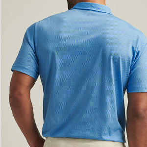 Camiseta ajustada informal para hombre, ropa de golf de alta calidad con logotipo personalizado bordado en 3D para Polos - Product Image 3