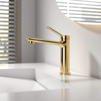 Robinet de lavabo Koen OEM au design moderne, en laiton brossé, à poignée unique, monotrou, à poser sur le plan, avec cartouche céramique, garantie 5 ans