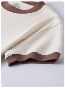 T-shirts courts en coton imprimés graphiques personnalisés, coupe ajustée, style streetwear, <span class=keywords><strong>tee</strong></span>-<span class=keywords><strong>shirt</strong></span> rose baby <span class=keywords><strong>tee</strong></span>, crop top à bords contrastants pour <span class=keywords><strong>femme</strong></span> - Product Image 5
