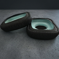 Coussinets d'oreille de remplacement en cuir protéiné noir pour écouteurs sans fil Logitech UE5000 UE 5000