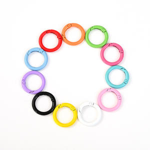 रंगीन मेटल ओ रिंग स्प्रिंग क्लैस्प खुलने योग्य गोल क्लिप्स हुक डॉग चेन DIY आभूषण बकल कनेक्टर - Product Image 3