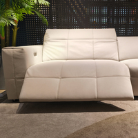 Ensemble de canapés inclinables modernes de luxe en cuir véritable avec fauteuil électrique relevable en bois pour salon, télécommande incluse - Promotion